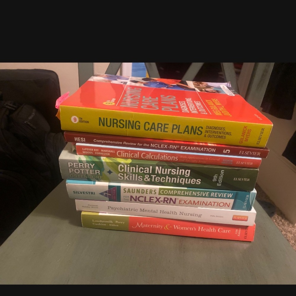 Misc nursing school books prices on page two